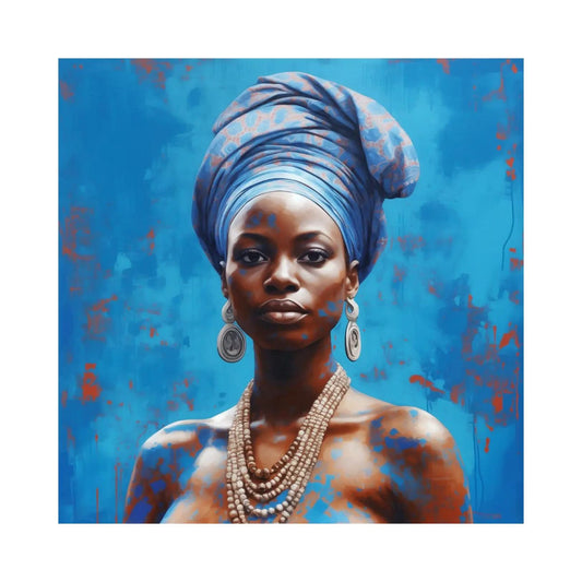 Ansou Niabaly, Blue Elegance, 2024 - Hand-enhanced color serigraphy on fine art paper