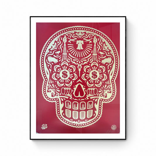Shepard Fairey - Day of the dead skull HPM Red 7/10