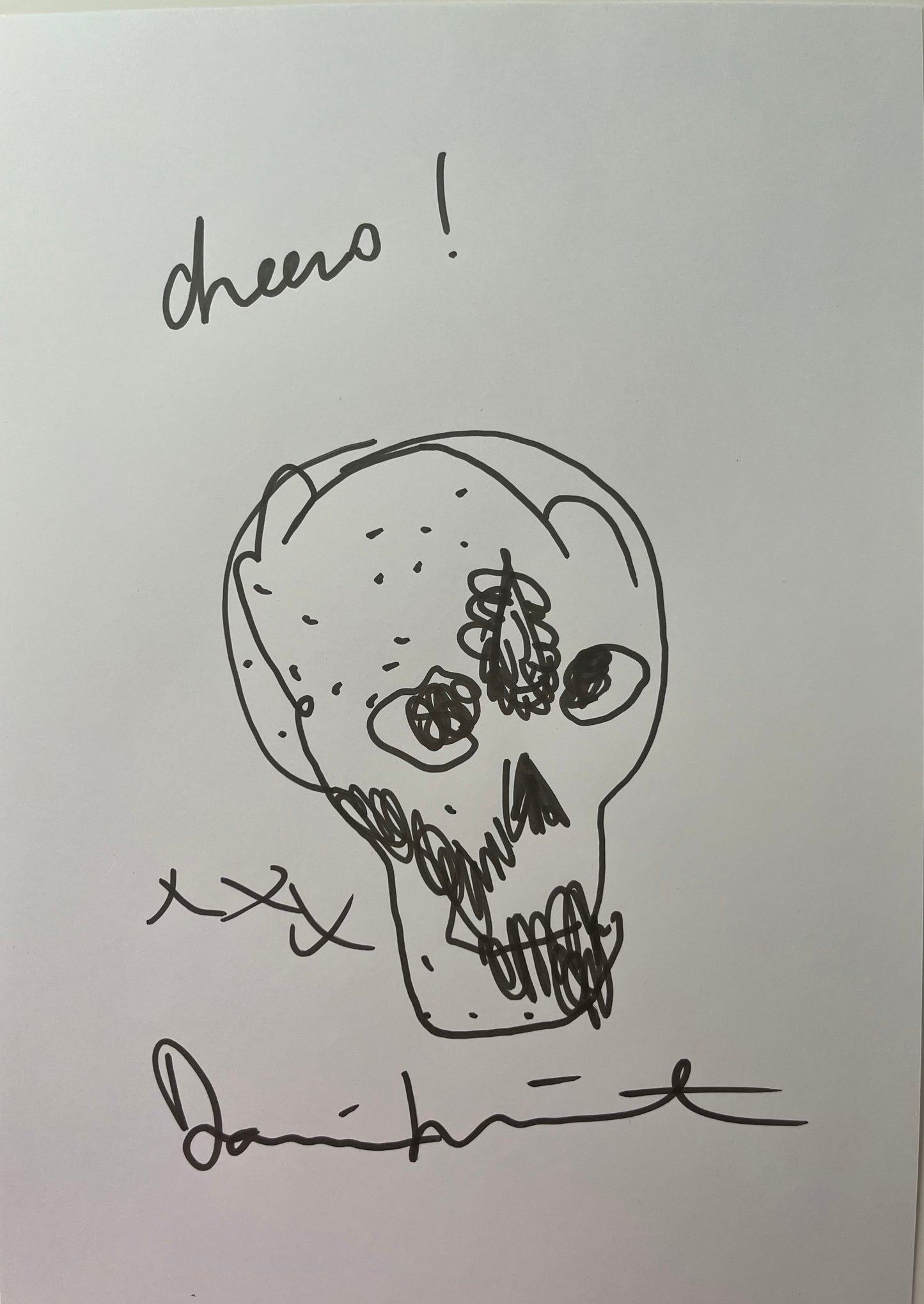 Damien Hirst - Skull (cheers) - Dessin à l'encre