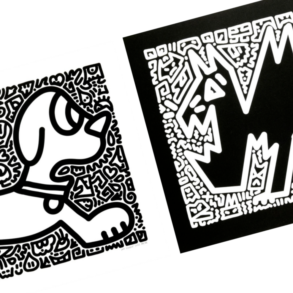 Woof and Meow! - Mr Doodle Lithographie Diptyque