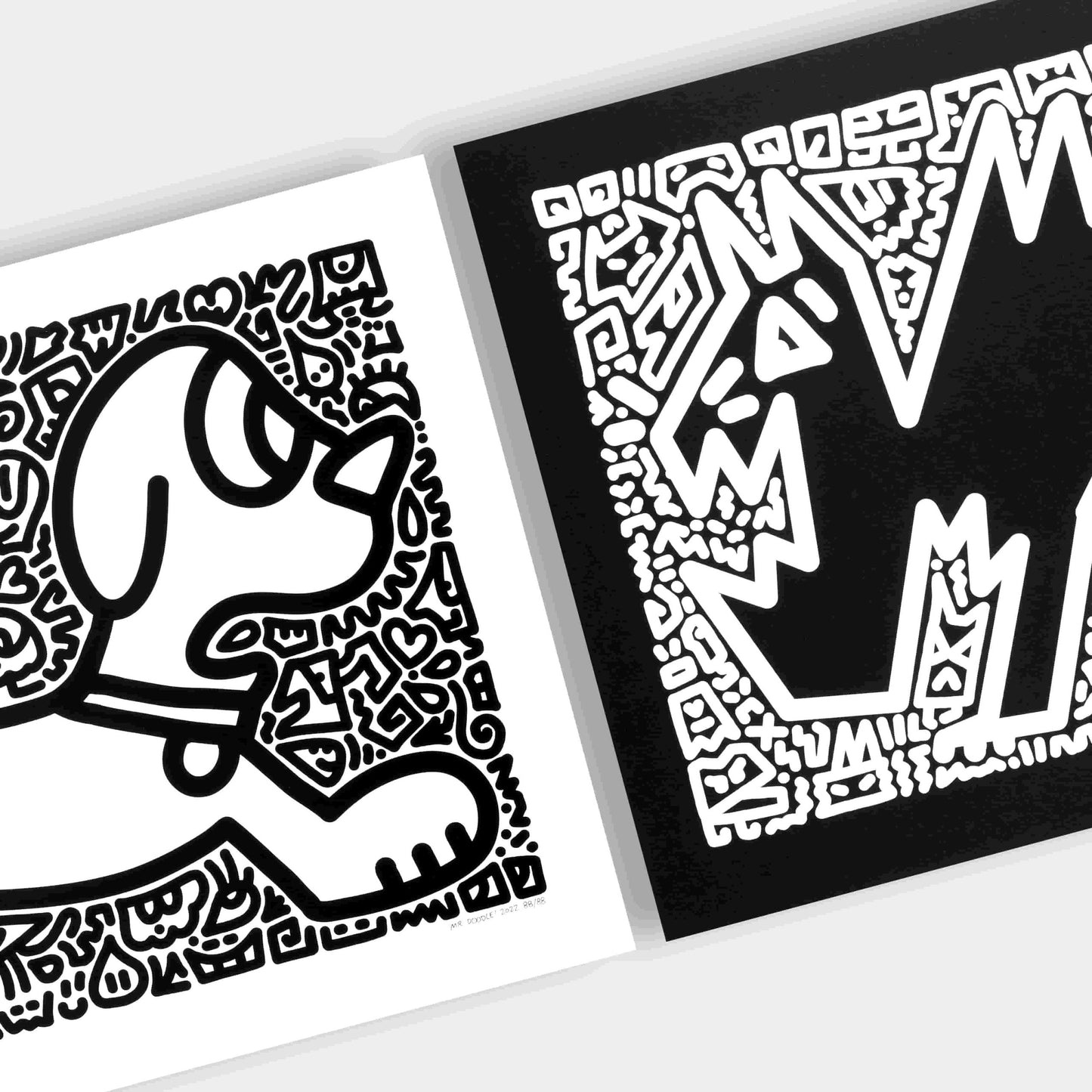 Woof and Meow! - Mr Doodle Lithographie Diptyque