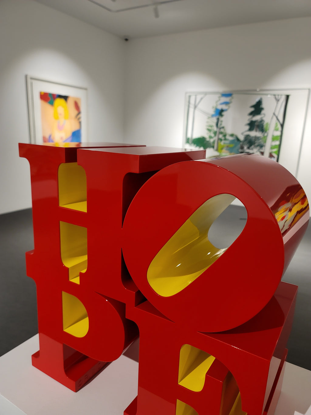 HOPE Red Yellow by Robert Indiana 2009-2013 iconic pop art sculpture signed edition"
