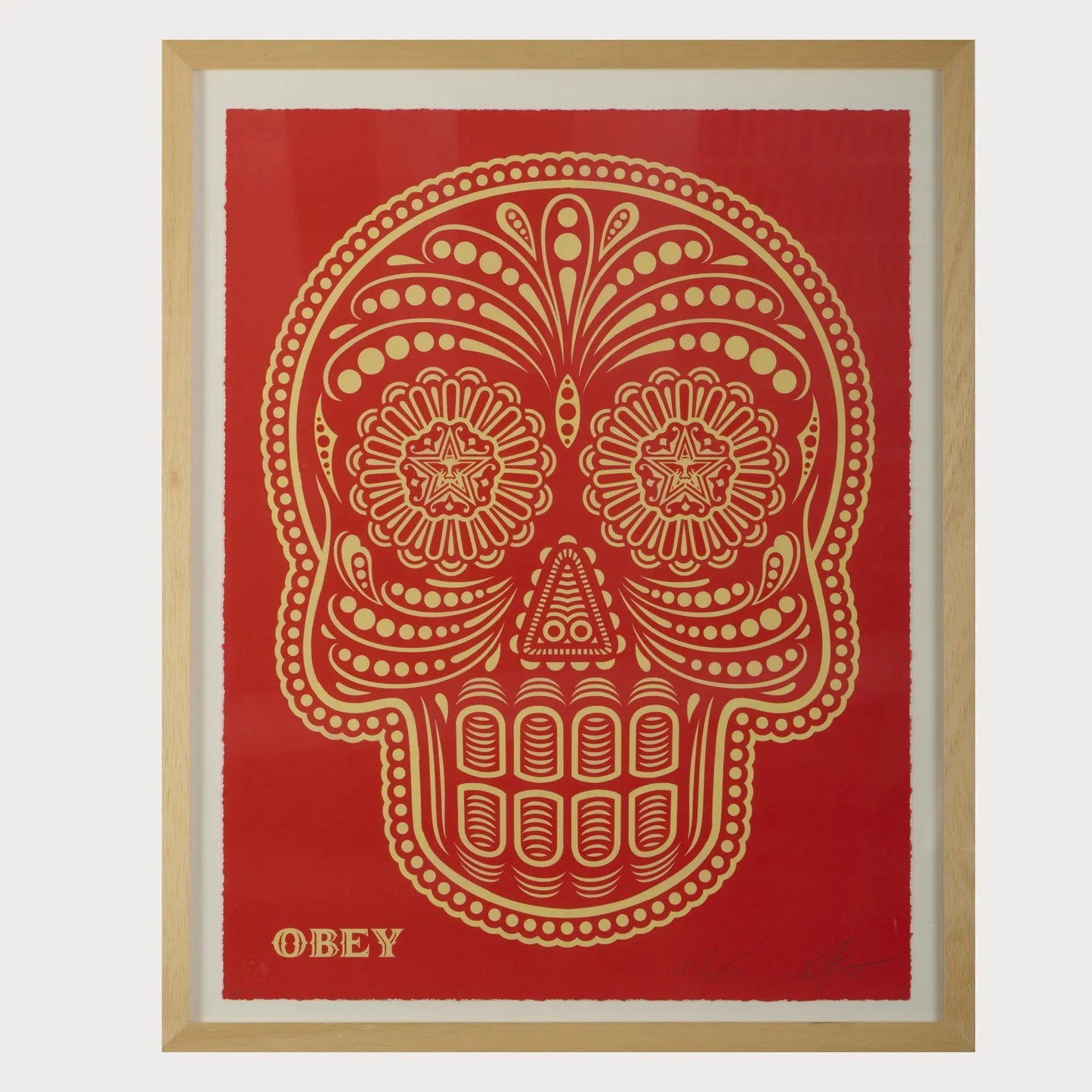 Shepard Fairey - Day of the dead skull HPM Red 7/10 LYNART STORE