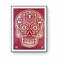 Shepard Fairey - Day of the dead skull HPM Red 7/10 - Mixed media on canvas (aerosol, stencil, spray)
