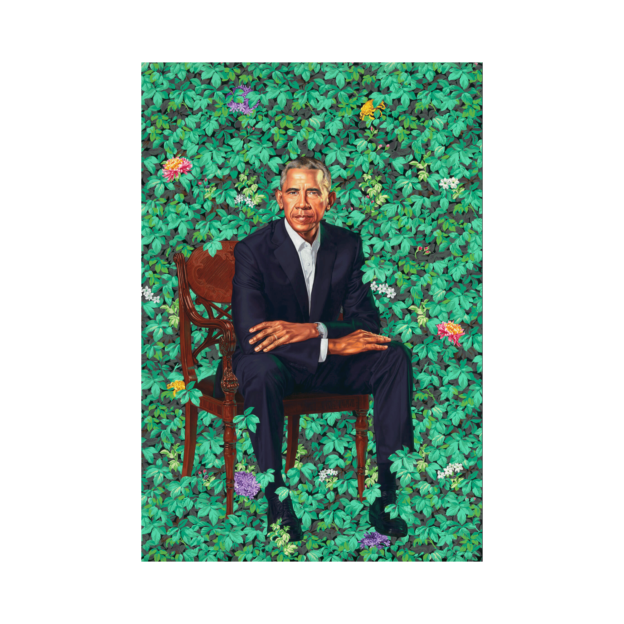 Kehinde Wiley  - Barack Obama, 2018 - Color offset lithograph