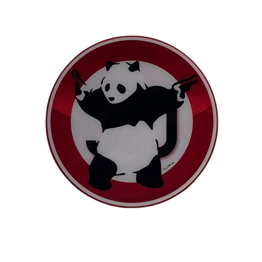 BANKSY – Panda Guns – Siebdruck auf Dibond-Beschilderung – limitierte Auflage