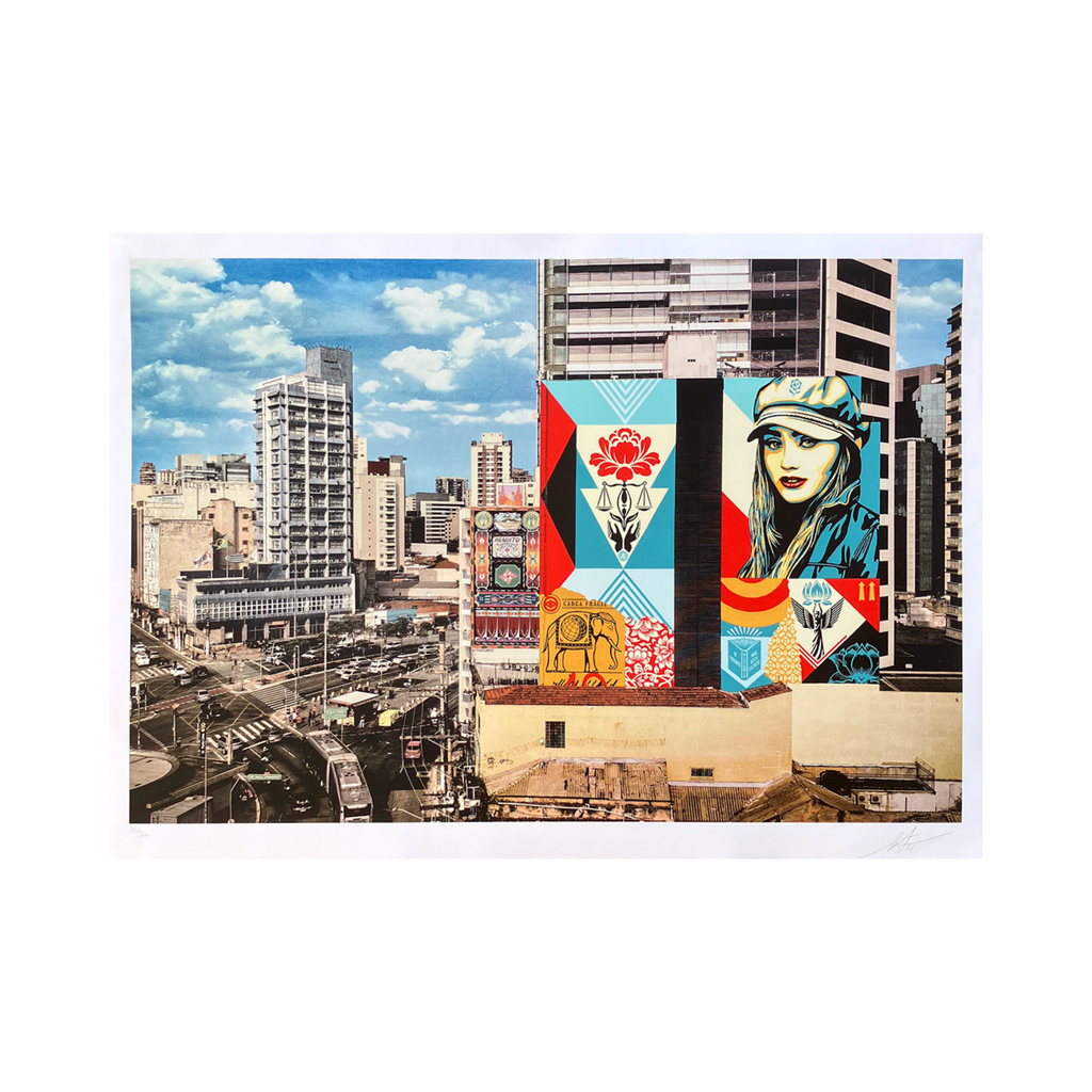 Shepard Fairey  - Carga Frágil Mural -2023 - Screenprint on paper