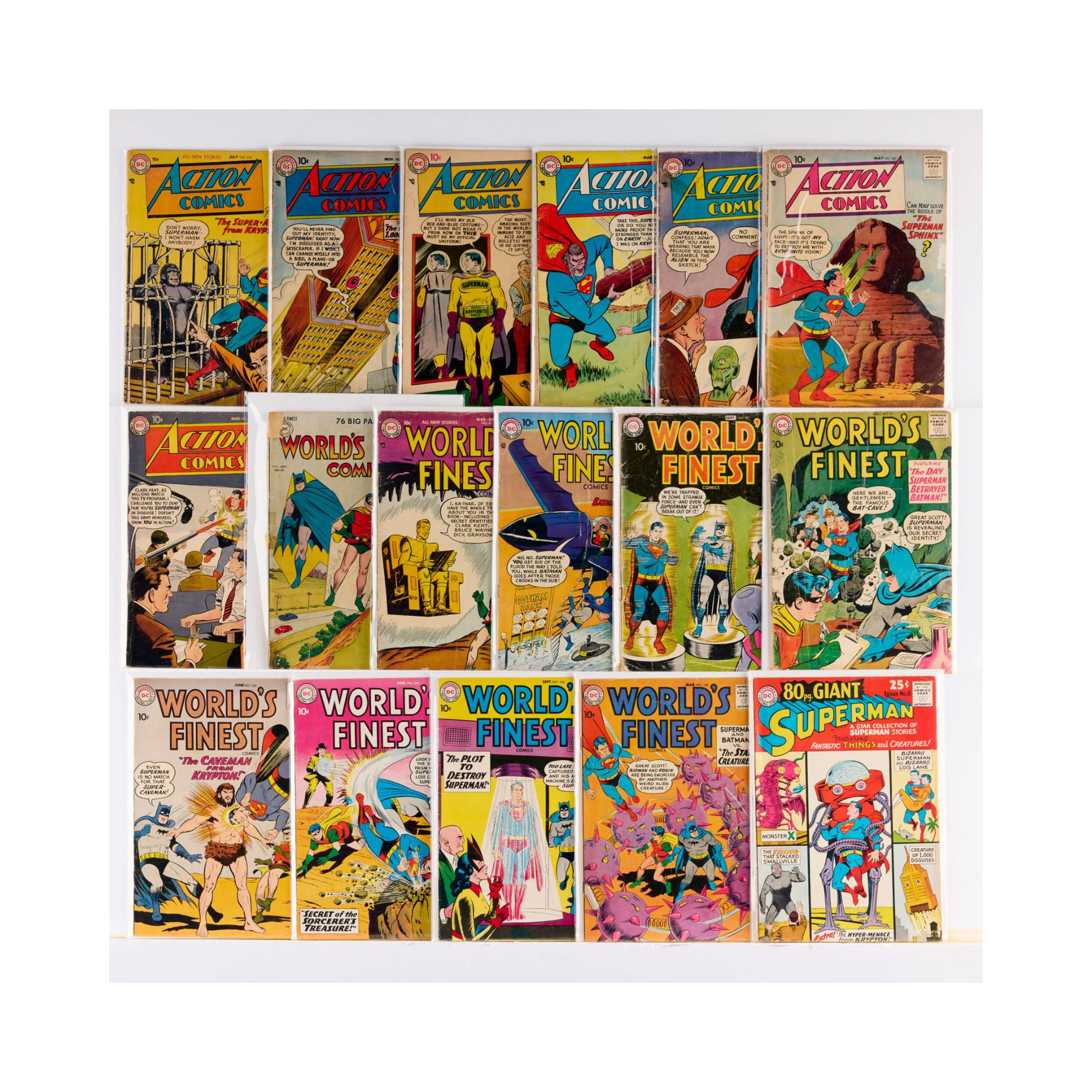 Lot of 17 Vintage DC Comics – Action Comics &amp; World’s Finest Comics Group