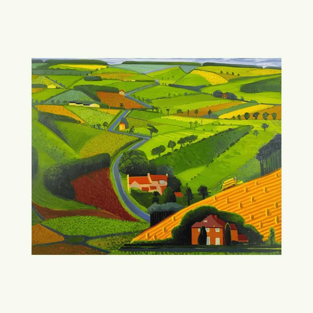 David Hockney - Across the Wolds - Lithographic print after a 1997 painting