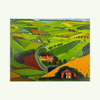 David Hockney - Across the Wolds - Lithographic print after a 1997 painting