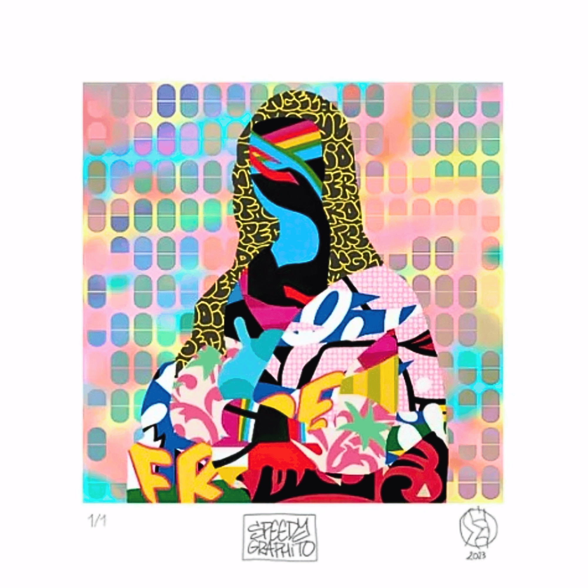 Speedy Graphito, Mona Lisa (Main Edition) - Unique screenprint 1/1 on 300gsm high-quality cotton art paper