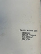 alt="Andy Warhol Santa Claus 1981 verso detail with Ronald Feldman Fine Art and printer stamp"
