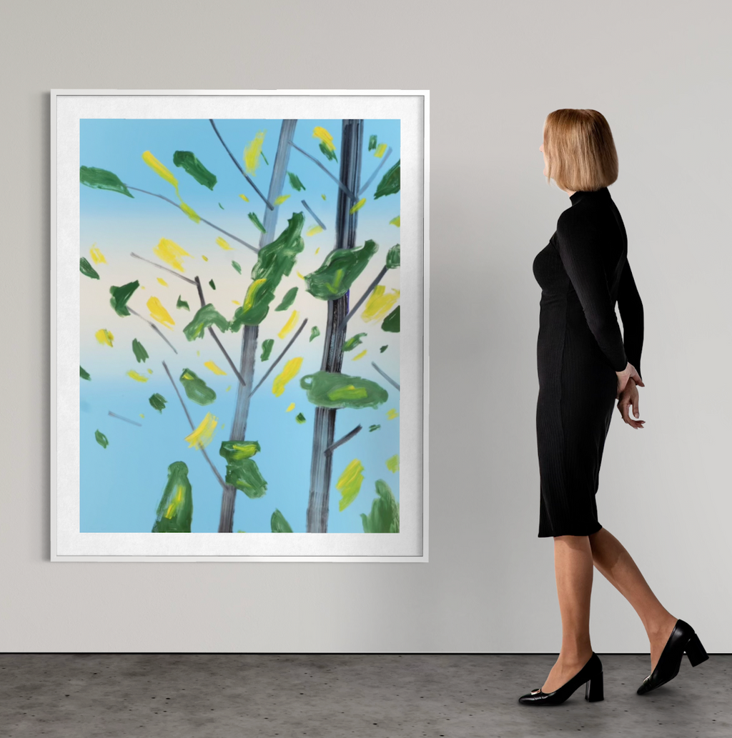 alt="Alex Katz Summer 2024 Seasons series print displayed framed on gallery wall"

