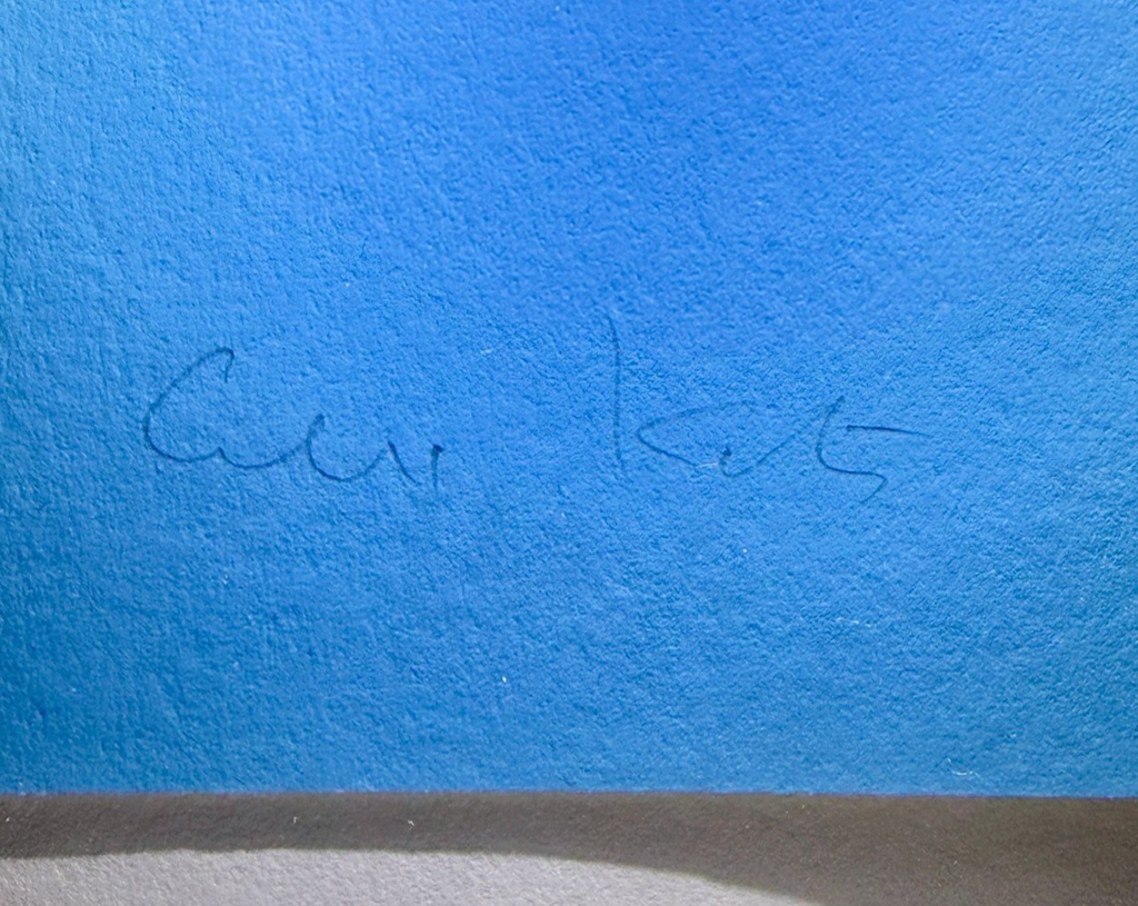 alt="Alex Katz Summer 2024 pencil signature detail on lower margin"
