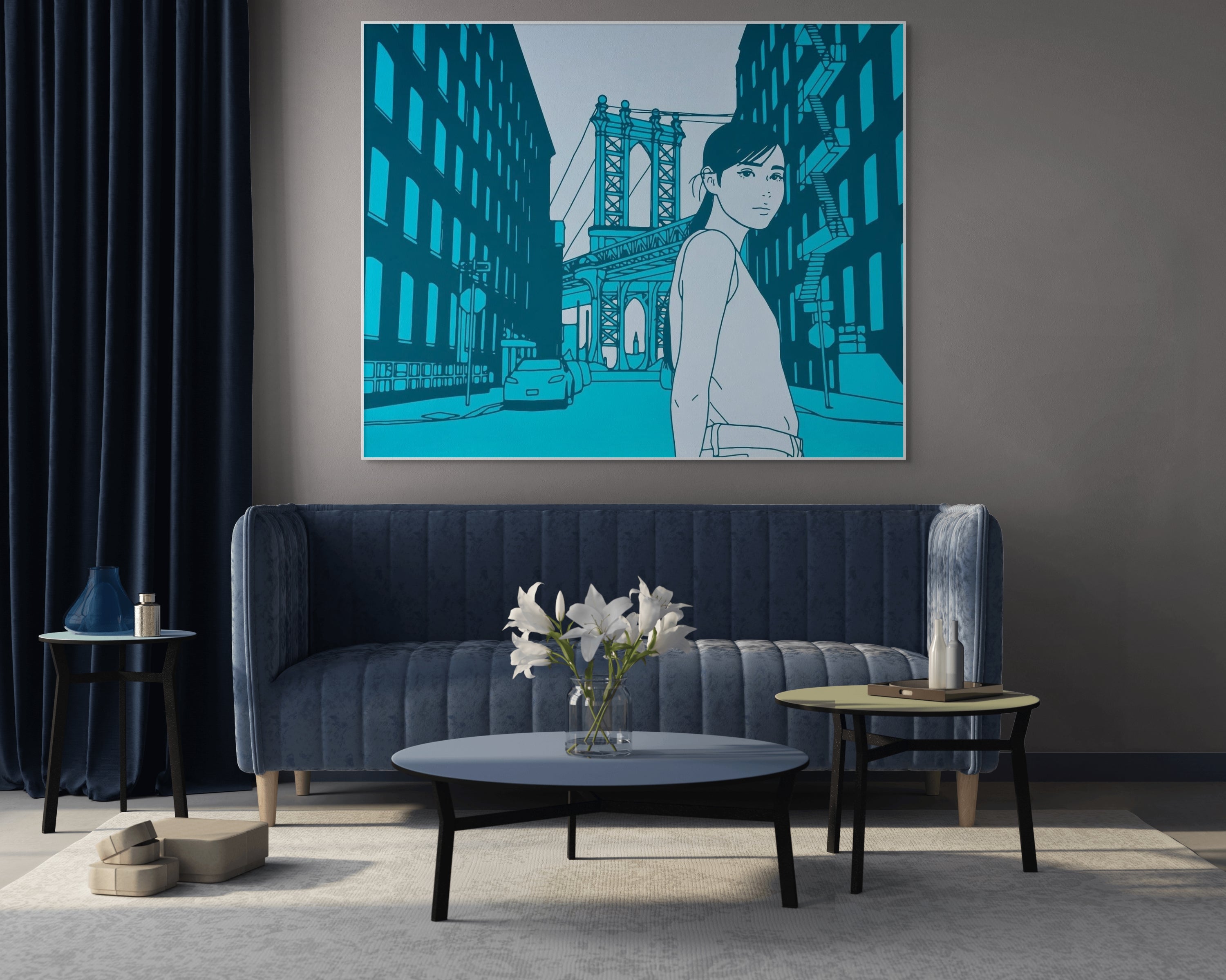 KYNE - Untitled (Brooklyn) - Three-color screenprint on Kakita 300