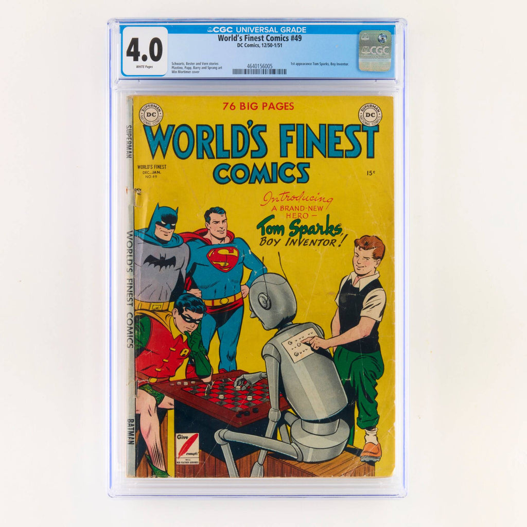 World’s Finest Comics #49 (1951) – CGC 4.0 First Appearance of Tom Sparks, Boy Inventor – Early Superman & Batman Era
