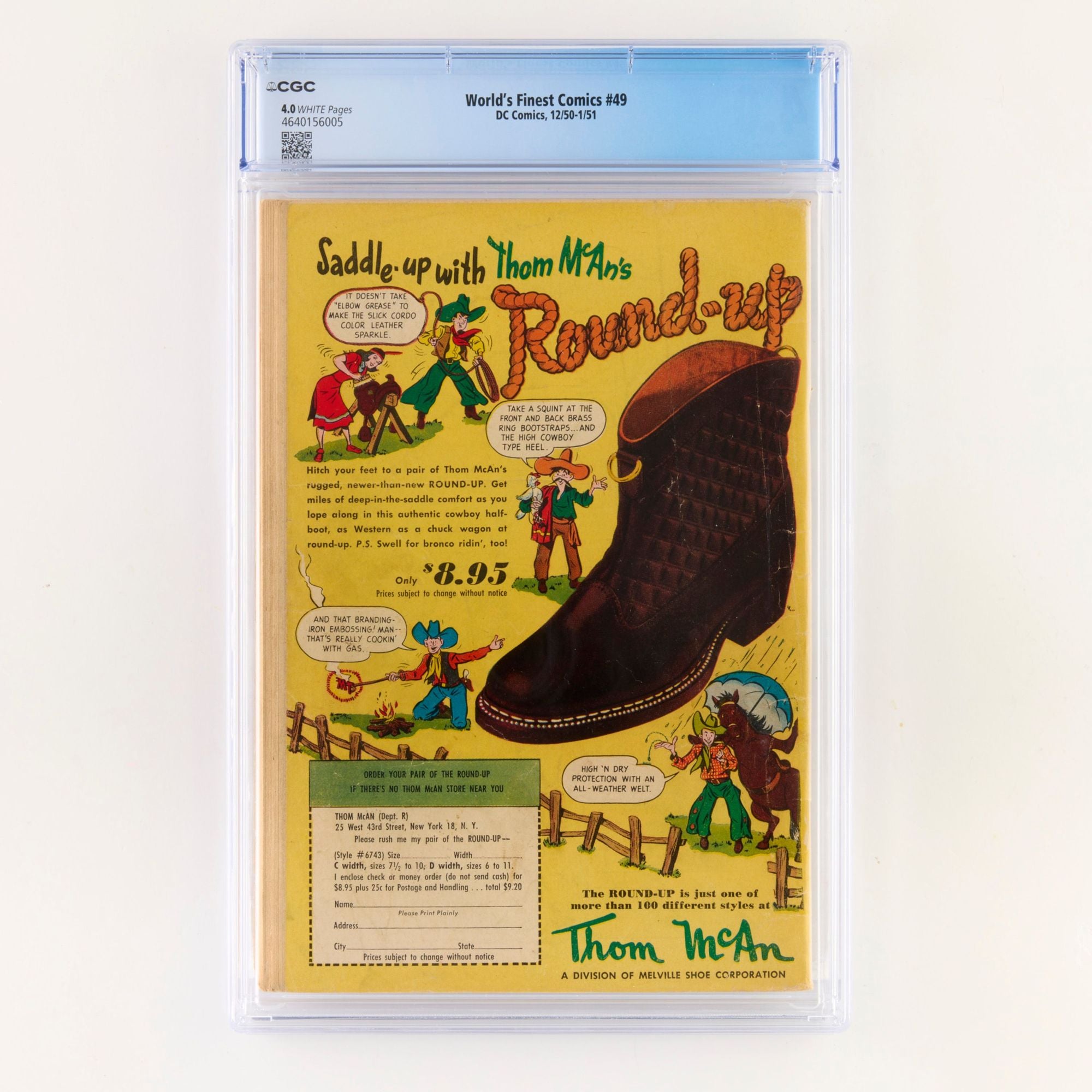 World’s Finest Comics #49 (1951) – CGC 4.0 First Appearance of Tom Sparks, Boy Inventor – Early Superman & Batman Era