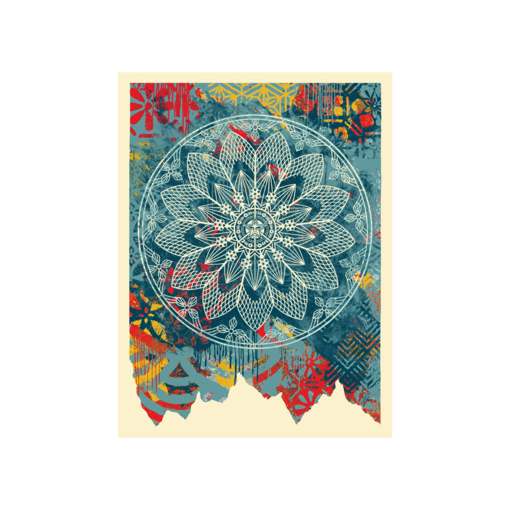 Shepard Fairey - Collage Peace Mandala (blue)