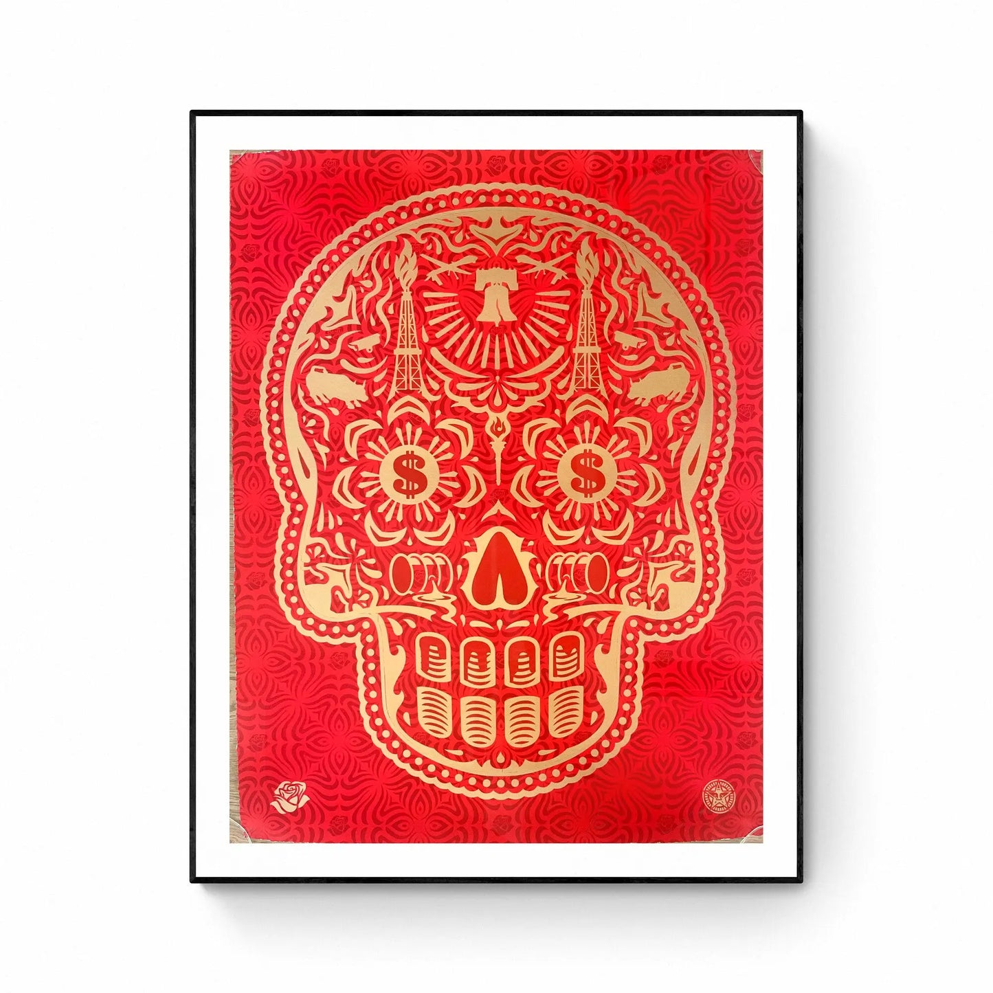 Shepard Fairey - Day of the dead skull HPM Red Gold 1/3 LYNART STORE