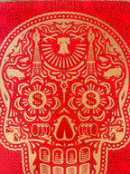 Shepard Fairey - Day of the dead skull HPM Red Gold 1/3 LYNART STORE