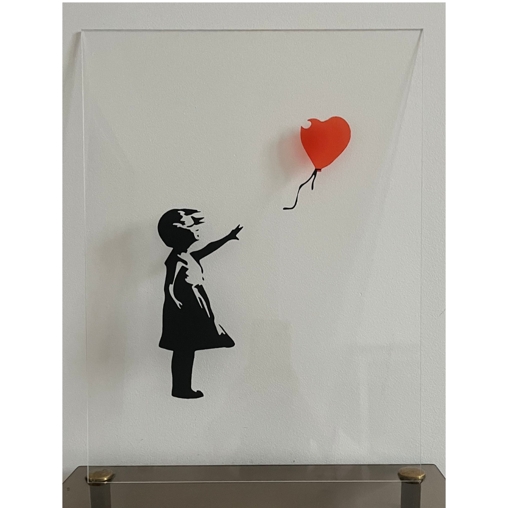 BANKSY, Girl with Balloon, Print on plexiglass