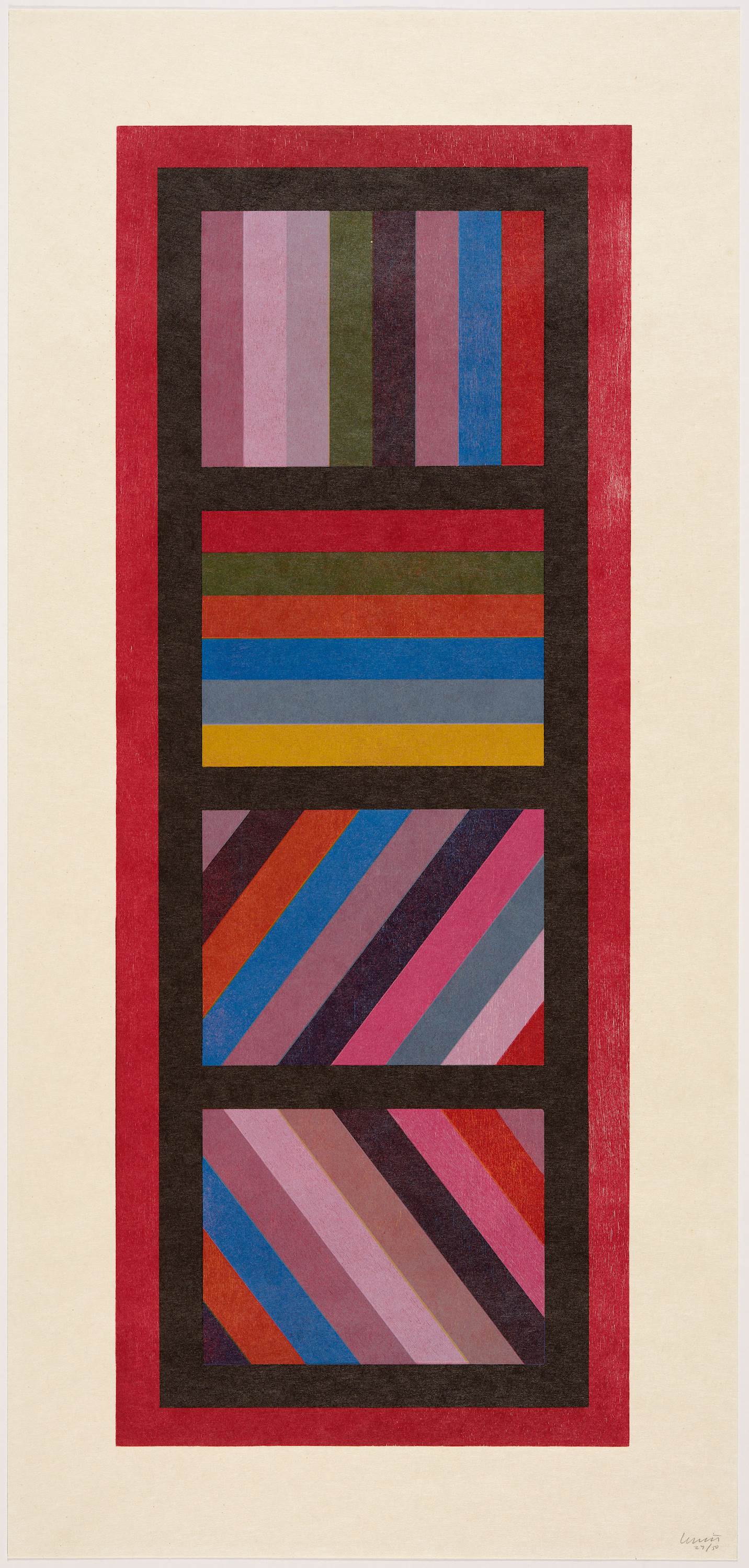 SOL LEWITT - Bands of Color in Four Directions (Vertical)