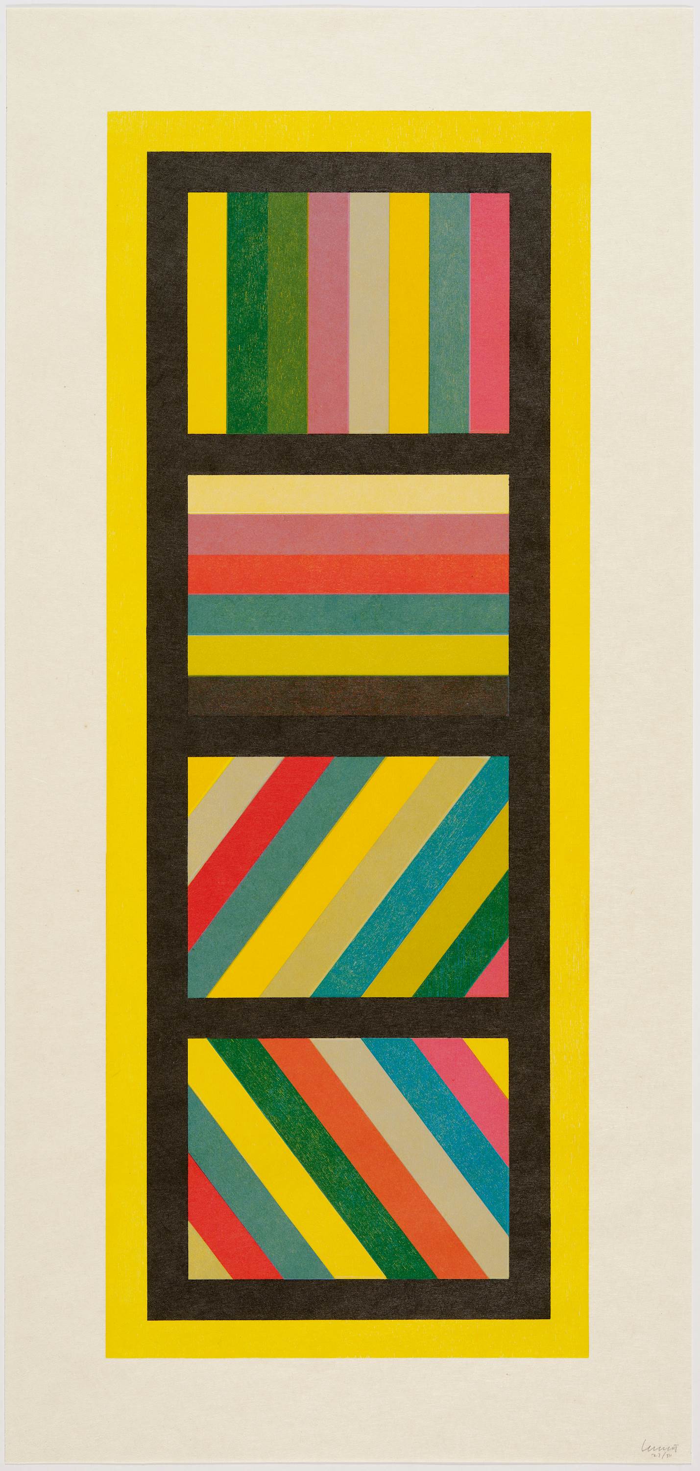 SOL LEWITT - Bands of Color in Four Directions (Vertical)