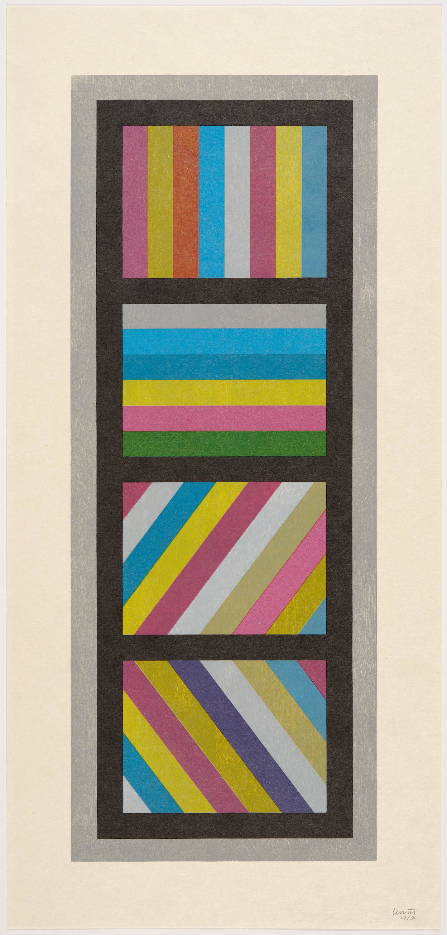 SOL LEWITT - Bands of Color in Four Directions (Vertical)