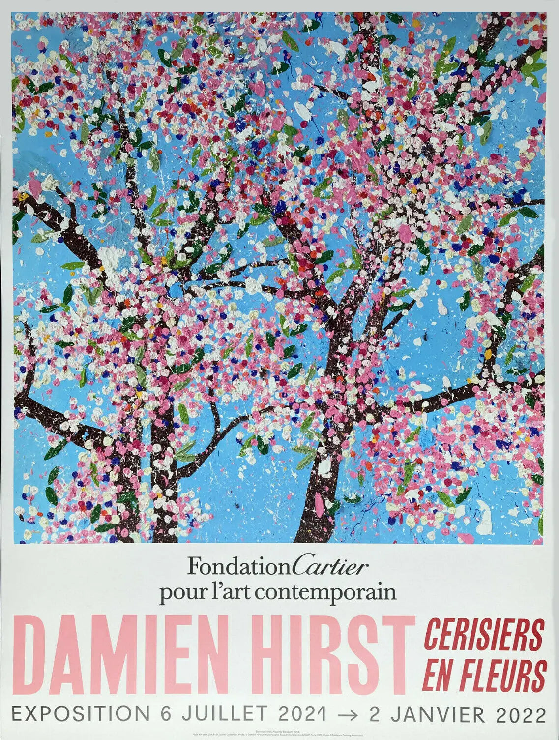 Damien Hirst - Cherry Blossom - Fondation Cartier Paris ©, Affiche originale d'exposition 2/6 L.Y.N.A.R.T Store