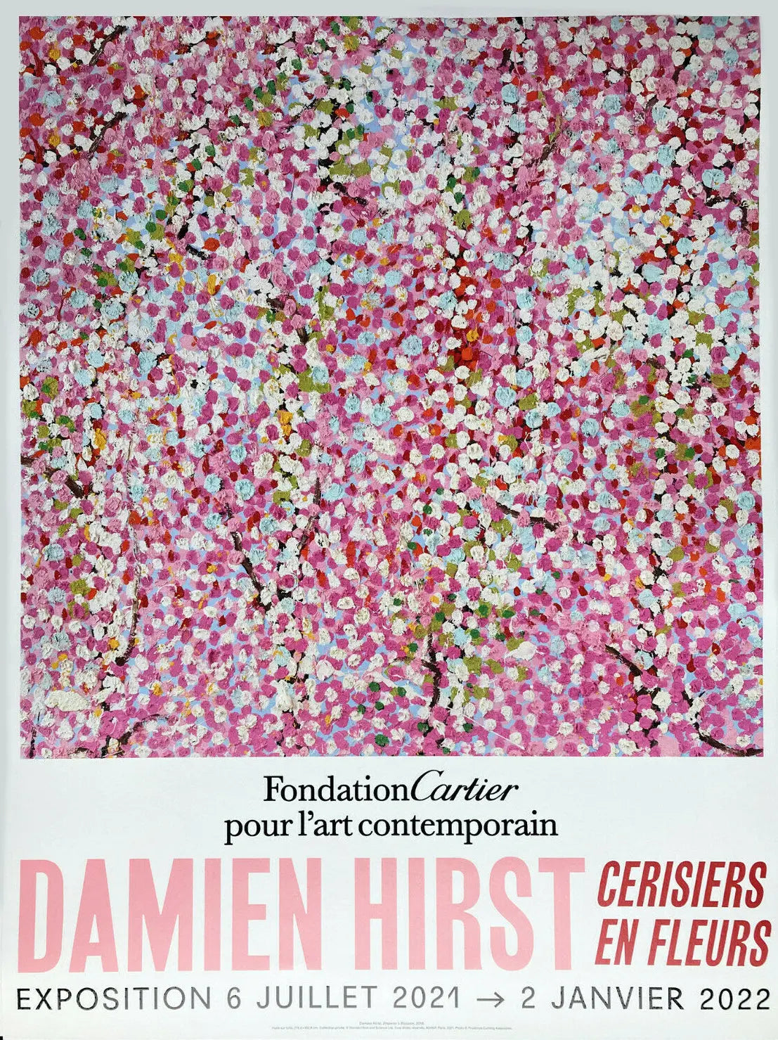 Damien Hirst - Cherry Blossom - Fondation Cartier Paris ©, Affiche originale d'exposition 4/6 L.Y.N.A.R.T Store