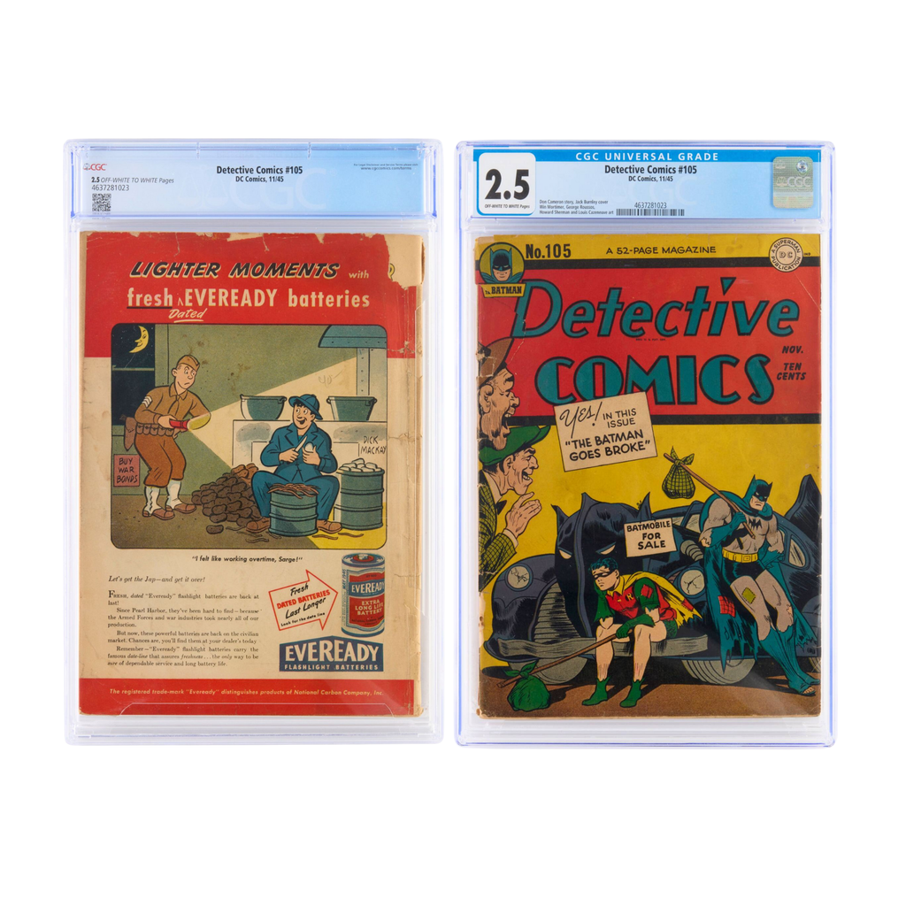 Detective Comics #105 (1945) – CGC 2.5 “The Batman Goes Broke” – Golden Age DC