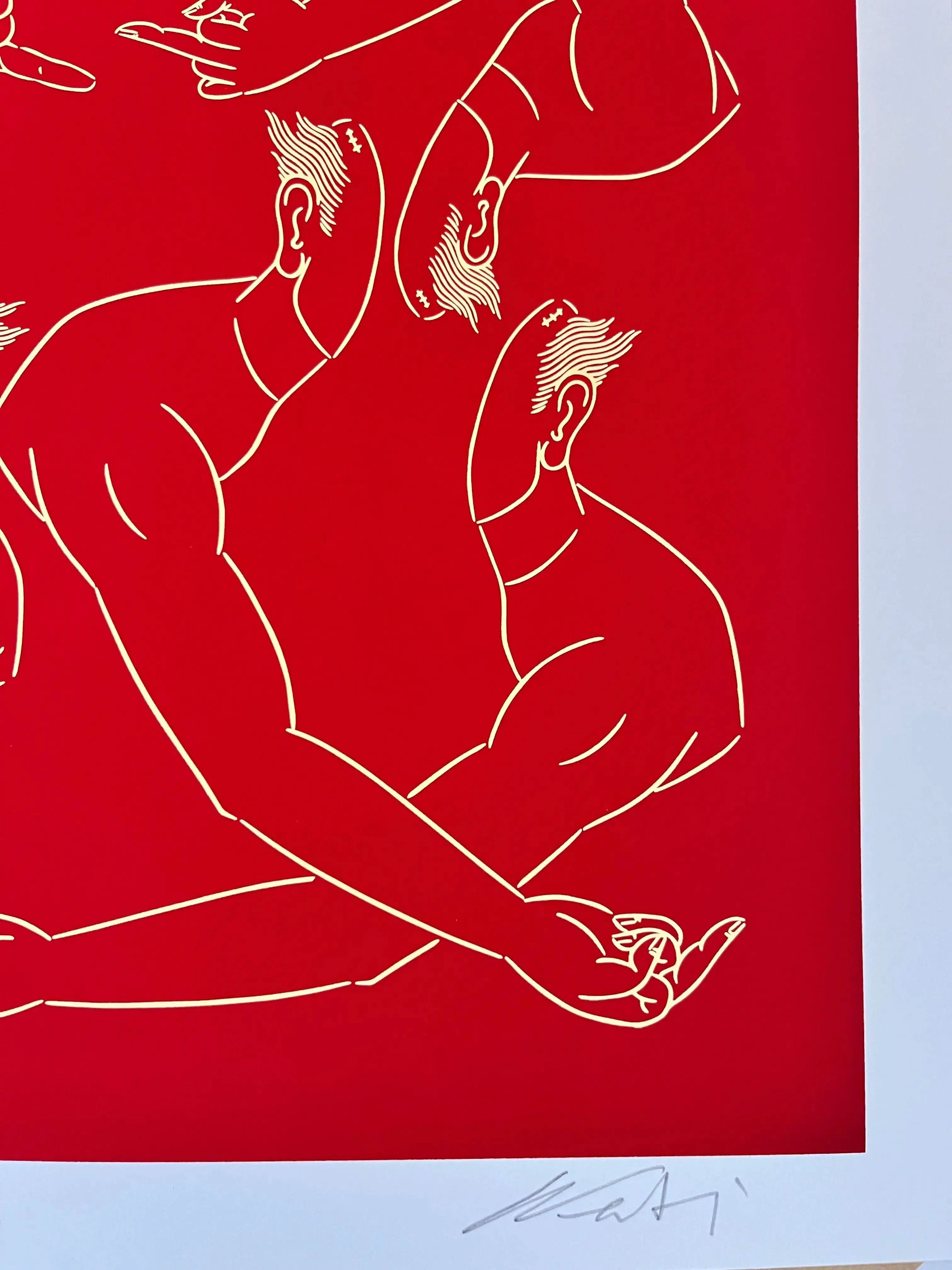 Ai WeiWei, Middle Finger in Red (2023) - LYNART STORE