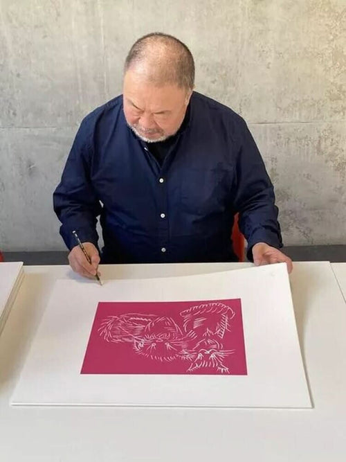 Ai Weiwei Cats (Pink) Lithographie LYNART STORE