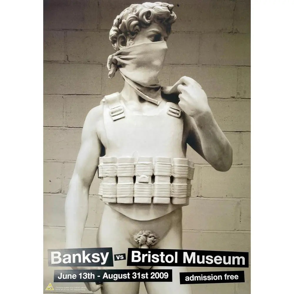 BANKSY - BANKSY VS BRISTOL MUSEUM POSTER DAVID WITH A SUICIDE BELT L.Y.N.A.R.T Store