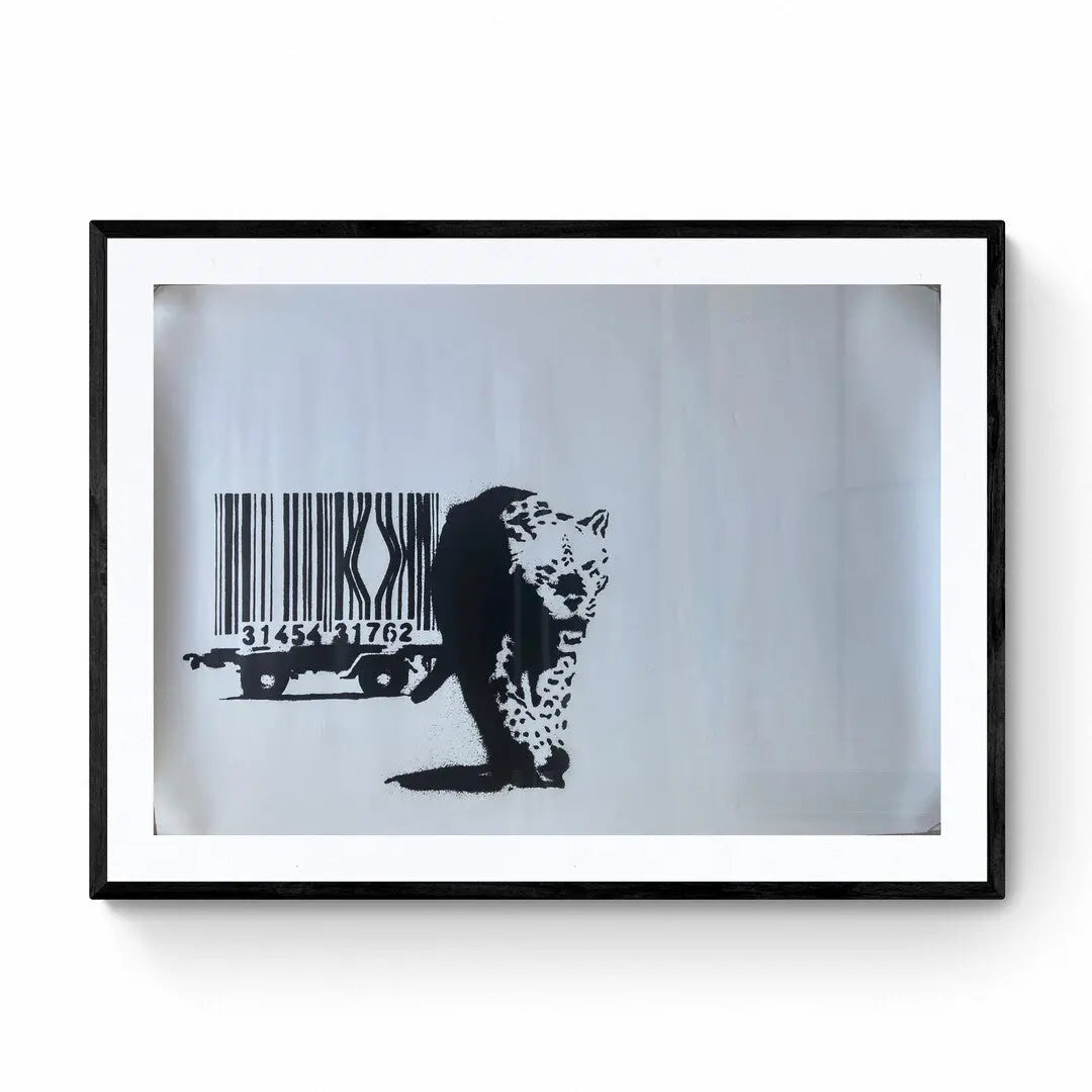 BANKSY - Barcode Leopard - Official Poster of the exhibition Paris "The World of Banksy" L.Y.N.A.R.T Store