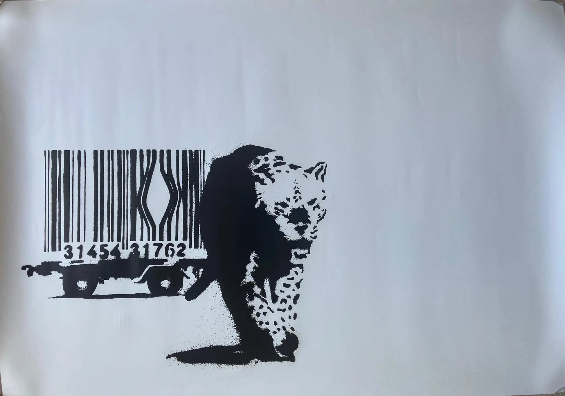 BANKSY - Barcode Leopard - Official Poster of the exhibition Paris "The World of Banksy" L.Y.N.A.R.T Store