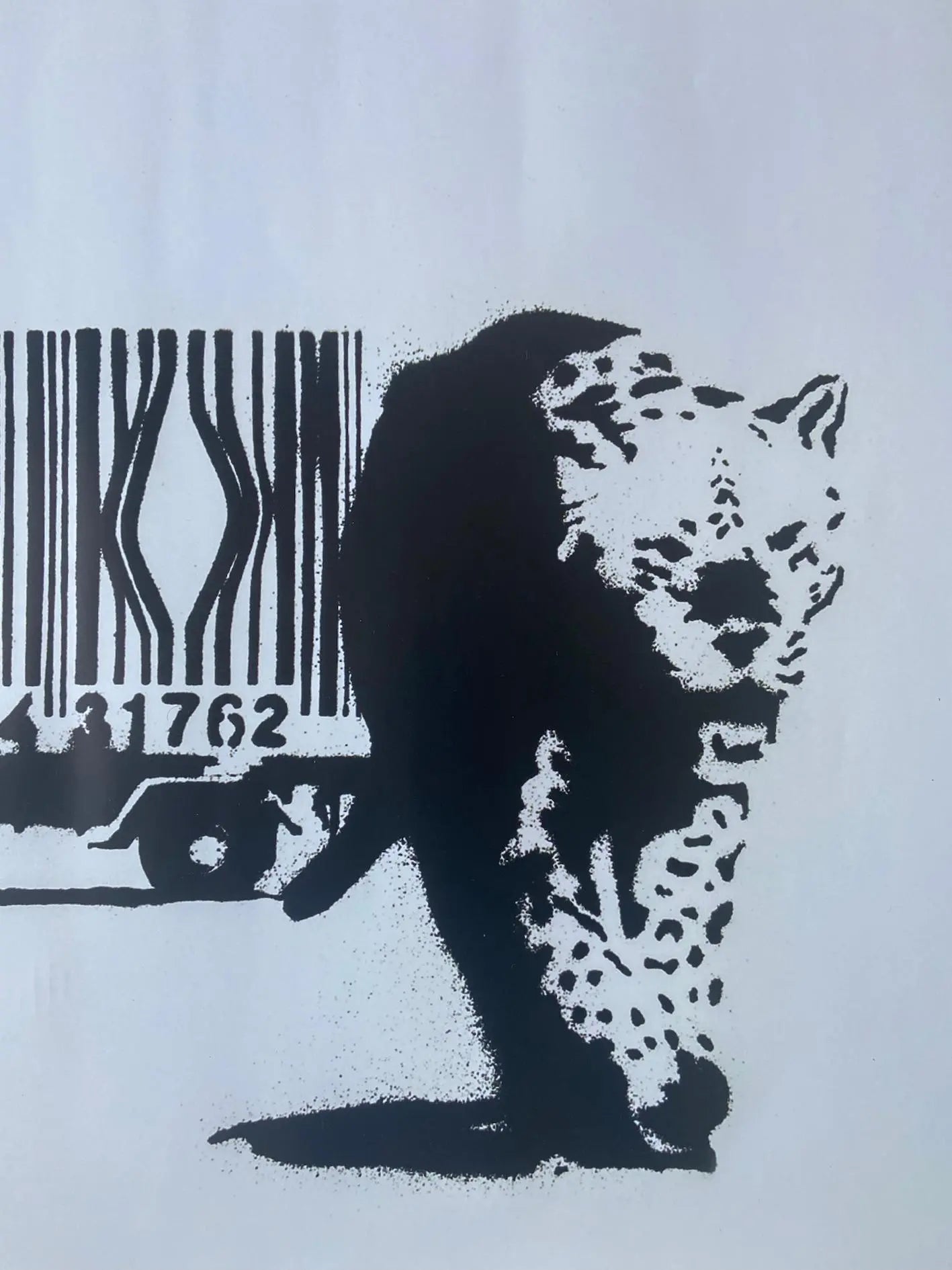 BANKSY - Barcode Leopard - Official Poster of the exhibition Paris "The World of Banksy" L.Y.N.A.R.T Store