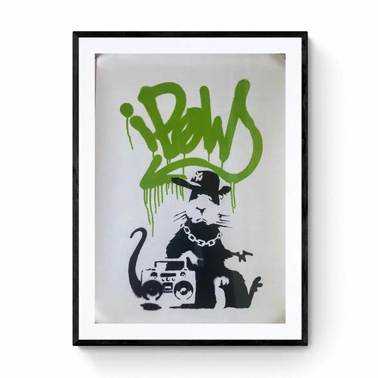 BANKSY - Gangsta Rat  - Official Poster of the exhibition Paris "The World of Banksy" L.Y.N.A.R.T Store