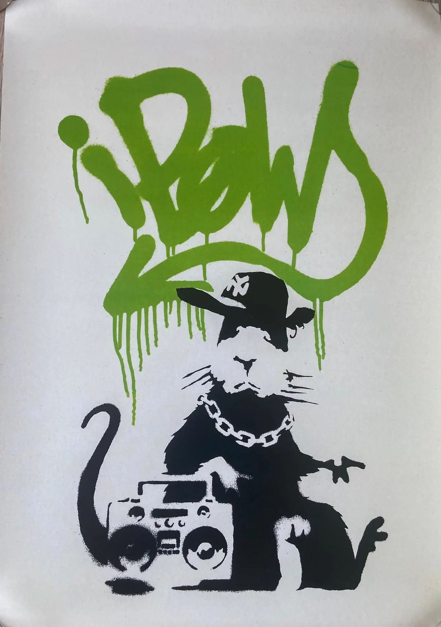 BANKSY - Gangsta Rat  - Official Poster of the exhibition Paris "The World of Banksy" L.Y.N.A.R.T Store