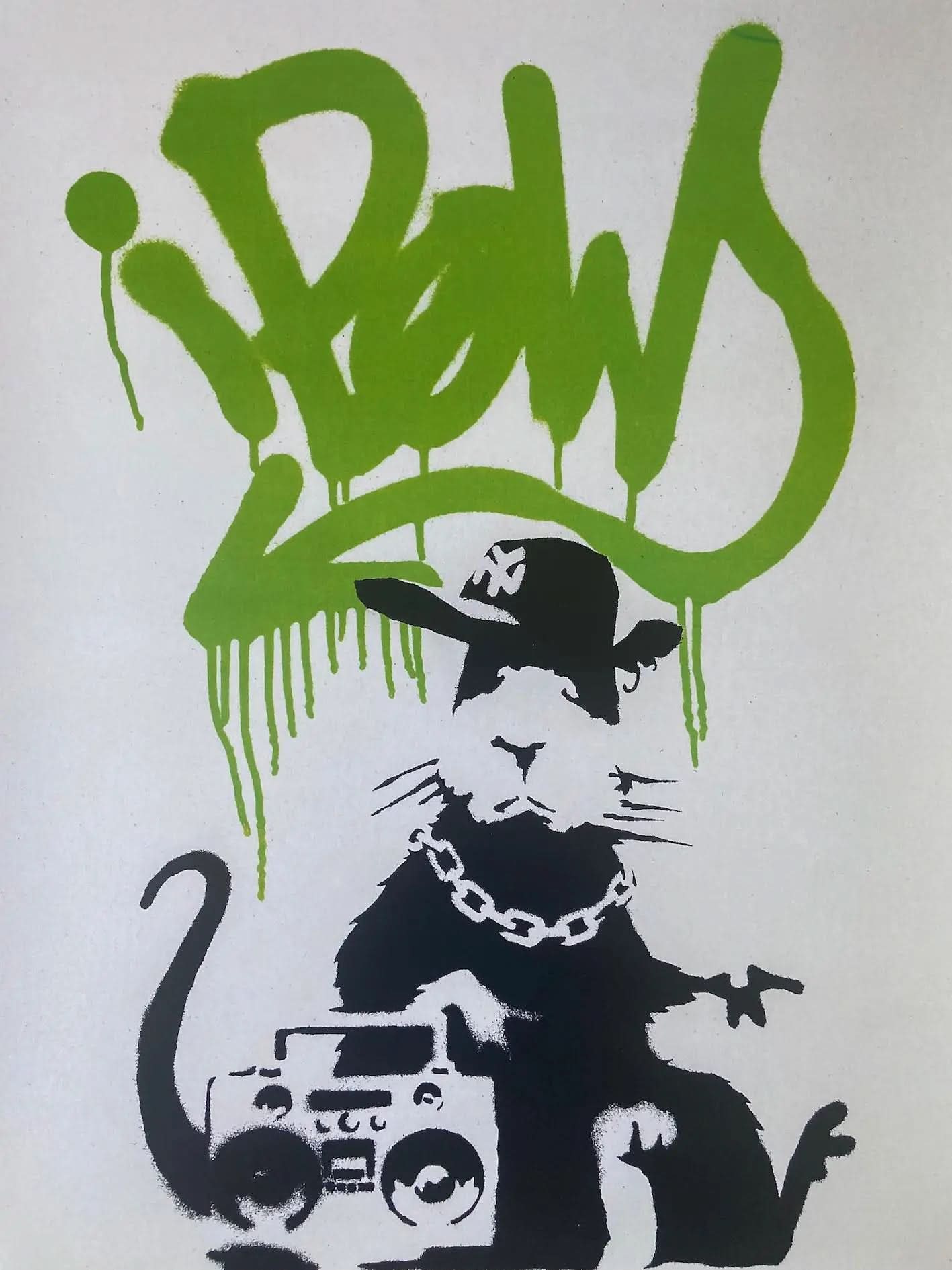 BANKSY - Gangsta Rat  - Official Poster of the exhibition Paris "The World of Banksy" L.Y.N.A.R.T Store