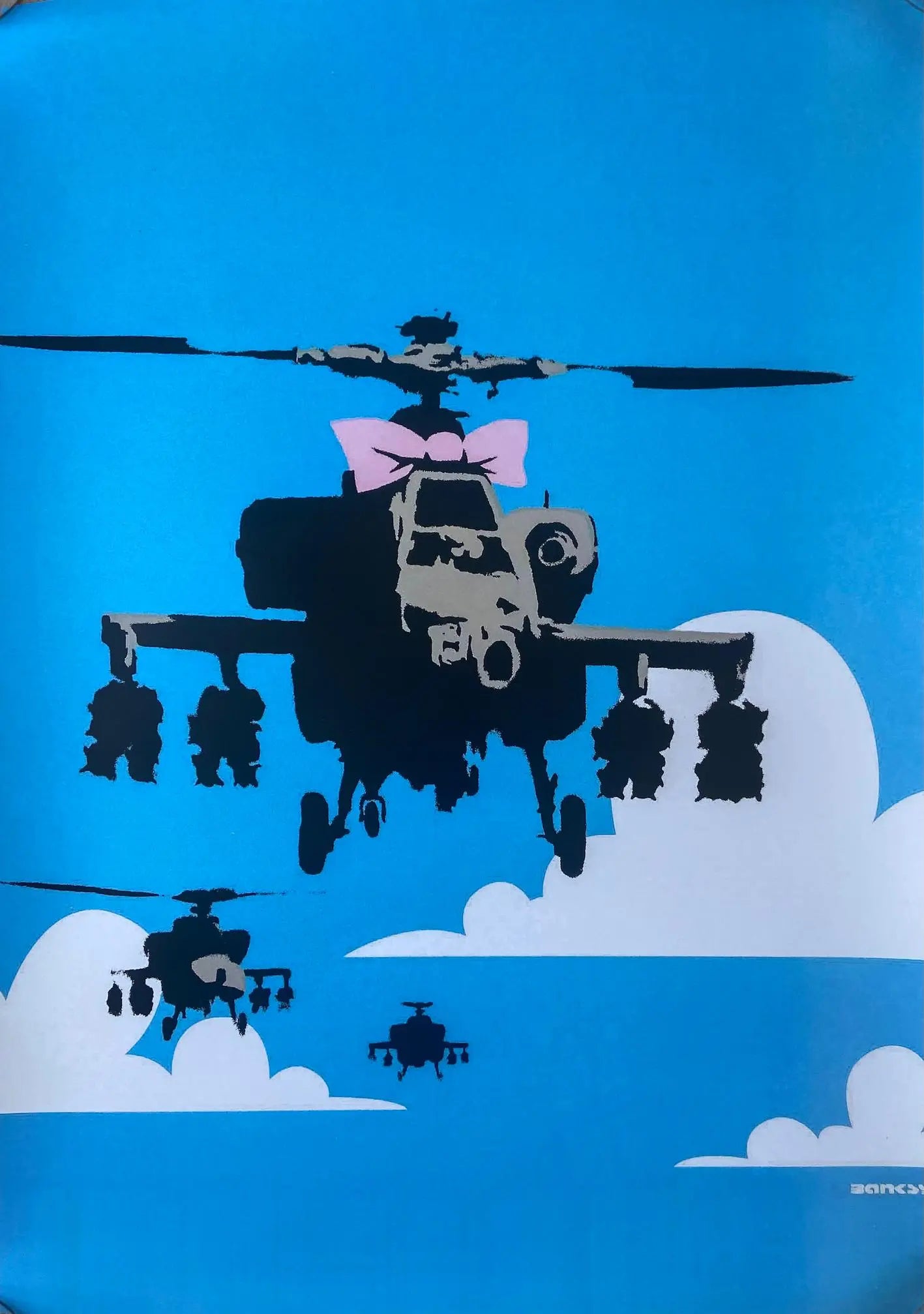 BANKSY - Happy Chopper - Official Poster of the exhibition Paris "The World of Banksy" L.Y.N.A.R.T Store