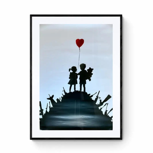 BANKSY - Kids on Guns - Poster officiels de l'exposition "The World of Banksy" à Paris L.Y.N.A.R.T Store