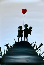 BANKSY - Kids on Guns - Poster officiels de l'exposition "The World of Banksy" à Paris L.Y.N.A.R.T Store