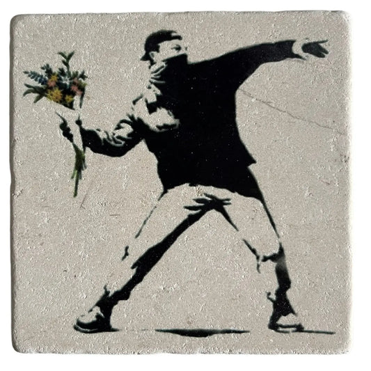 BANKSY *Flower Thrower* Sérigraphie sur pierre Edition Limitée LYNART Store