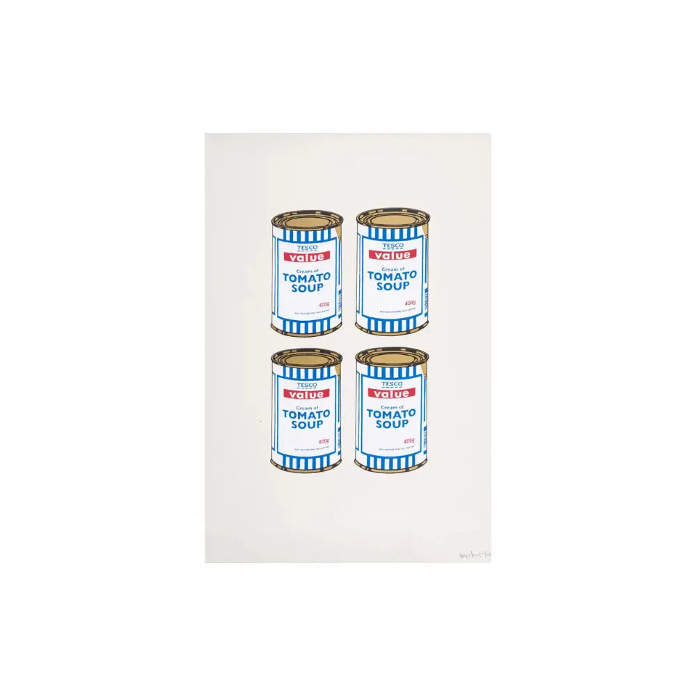 BANKSY, Four Soup Cans: Gold on Cream Signed (2006) LYNART STORE