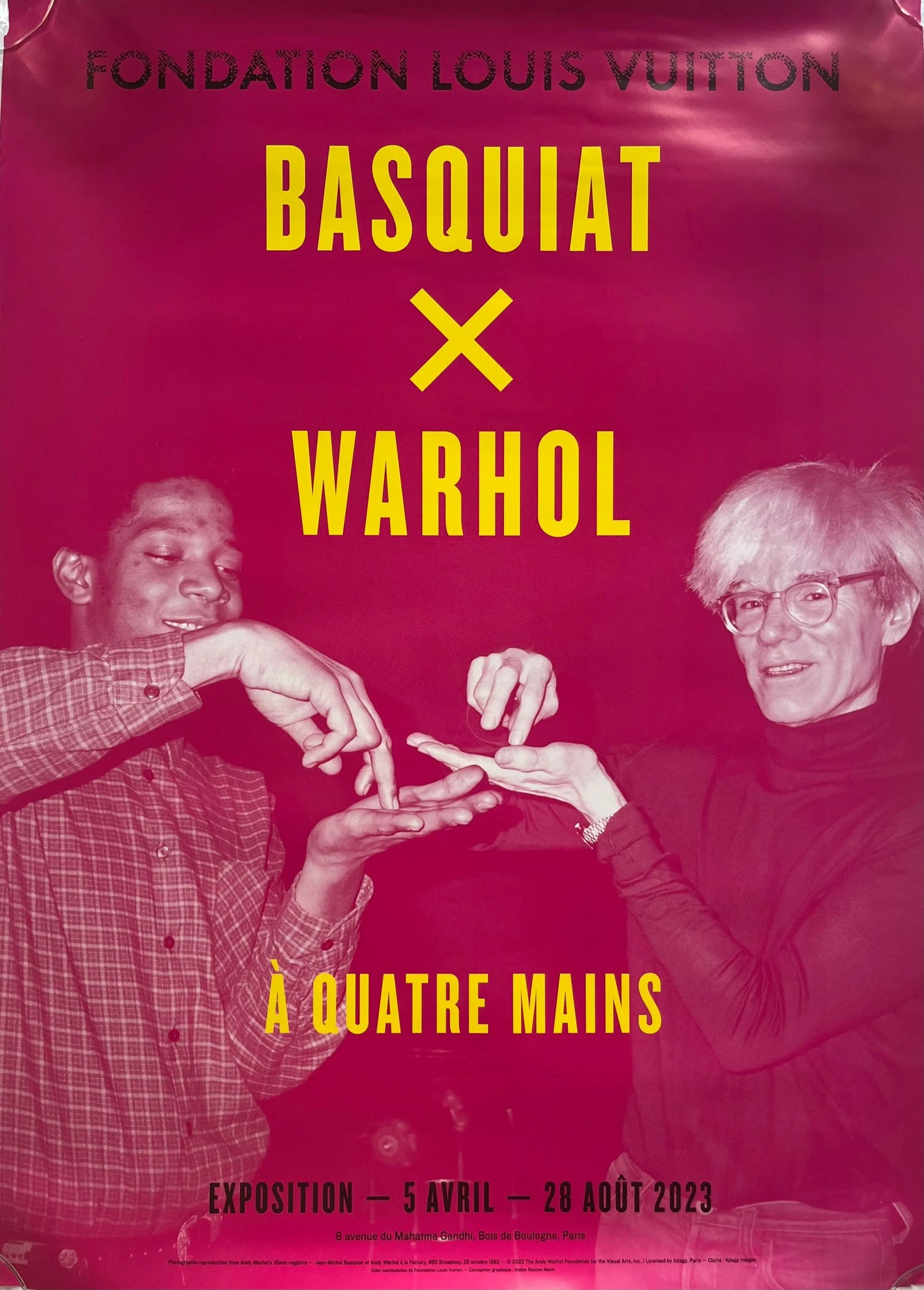 BASQUIAT x WARHOL - ORIGINAL EXHIBITION POSTER - FONDATION VUITTON PARIS - 2023 LYNART STORE