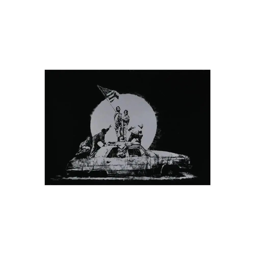 Banksy - Flag Silver (Unsigned) LYNART STORE