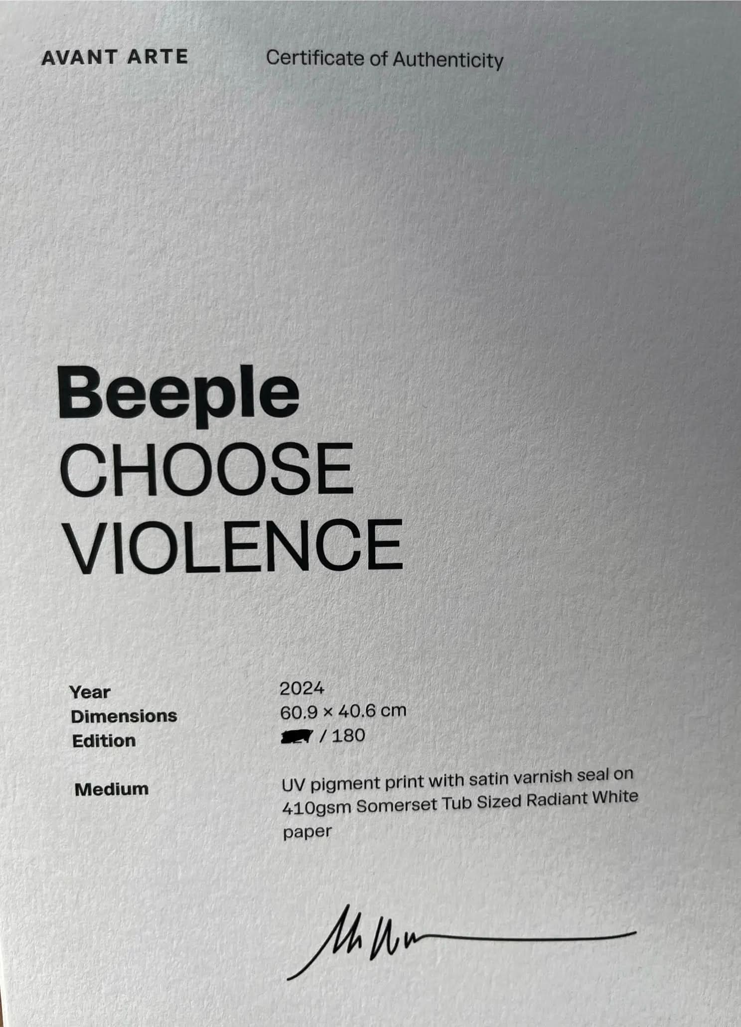 Beeple - Violence (2024) LYNART STORE