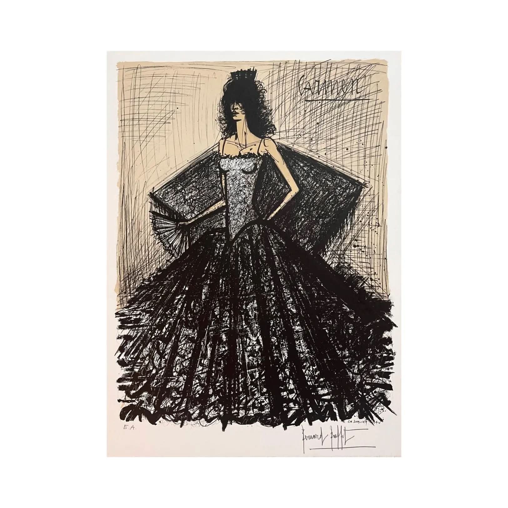 Bernard Buffet - Carmen II (1981) - Color lithograph on Arches paper