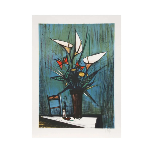 Bernard Buffet, Flowers - Original lithograph